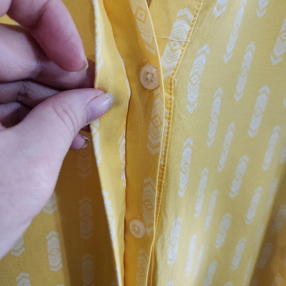 Matilda Jane golden hour yellow button up tribal tunic cottagecore women XXL - Picture 5 of 11